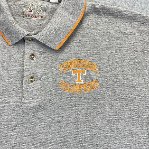 Tennessee Volunteers AS SPORTS Polo Mens XL X-Large Gray Orange VTG Y2K Golf - Picture 3 of 9